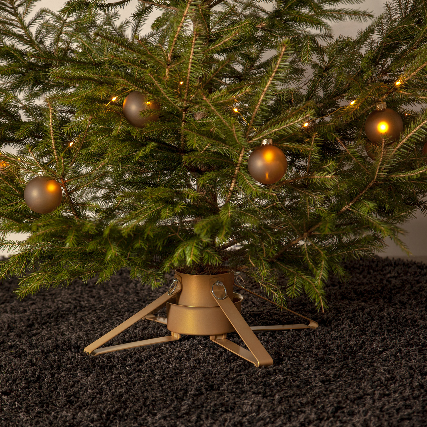 Christbaumständer FYNN - Stammdurchmesser 3,5-8,5cm - Höhe bis 2,6m -  Wassertank 0,9 - gold
