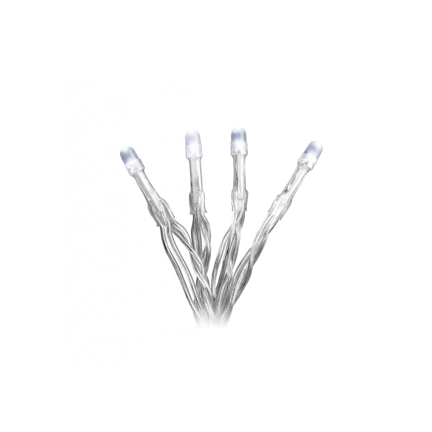 LED-Lichterkette - 1,35m - 10x Kaltweiß - transparentes Kabel - Batteriebetrieb - an/aus Schalter