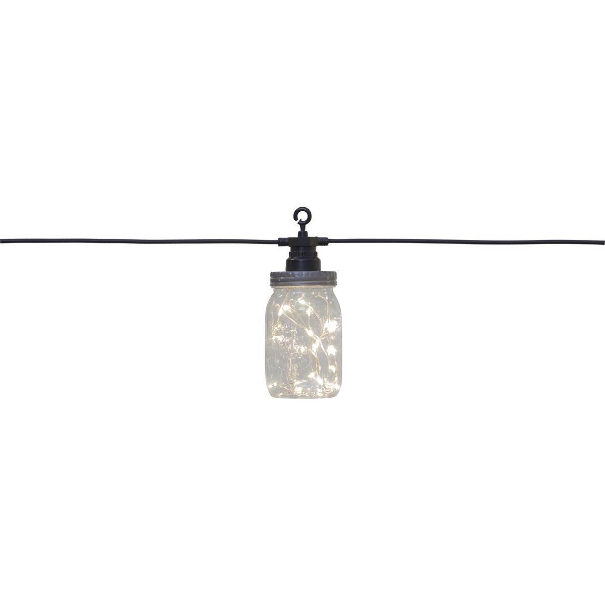LED Lichterkette "CIRCUS BOTTLE" - 10 transparente Flaschen mit Drahtlichterkette - outdoor - 4,5m