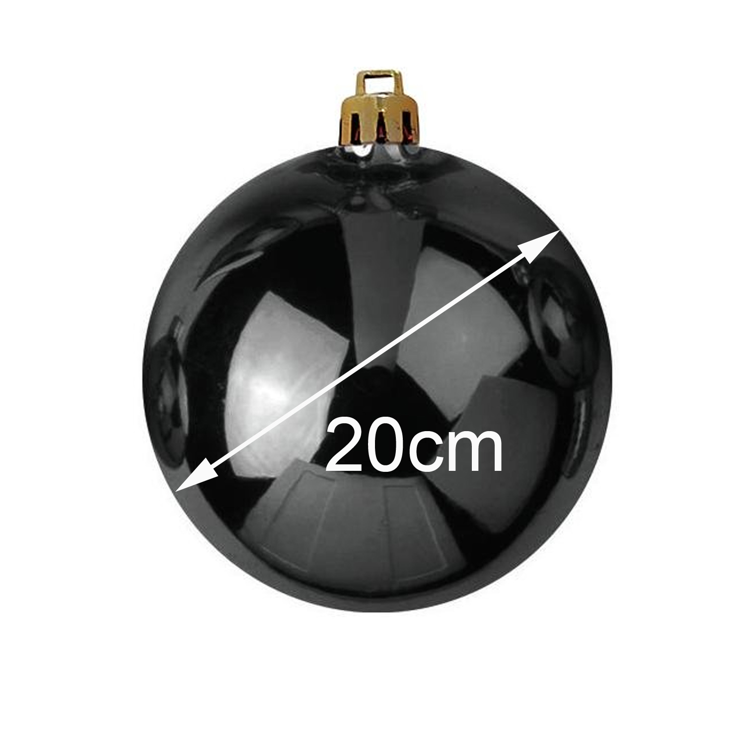 XL Dekokugel 20cm - Baumkugel - schwarz glänzend - Innen&amp;Außen - robustes Polyethylen