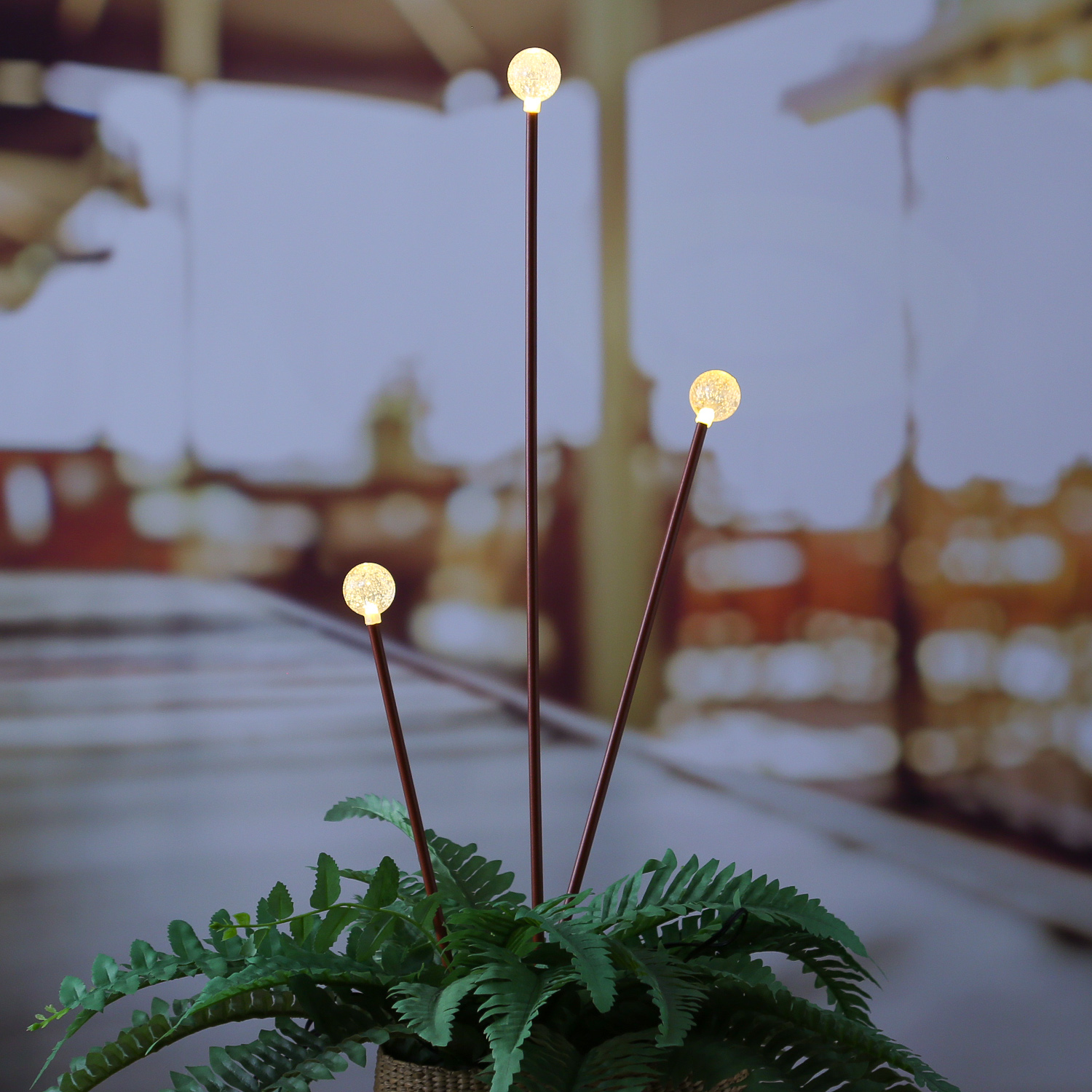 LED Solar Draht Lichtbündel - Pflanzenbeleuchtung - 60 bunte LED - L: 80cm - für Außen