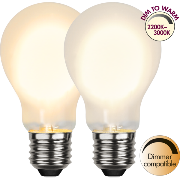 LED Tropfenlampe FILA A60 - E27 - 4W - DTW 3000-2000 - 280lm - frost -  dimmbar