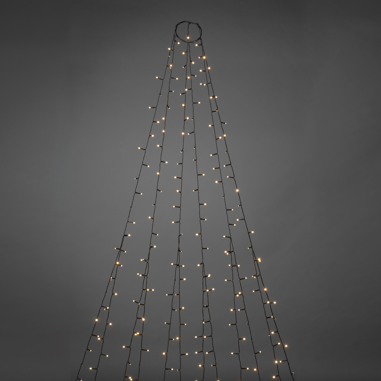 LED Baummantel Lichterkette - 6 Stränge á 45 gefrostete warmweiße LED - Timer - Außen - L: 1,80m