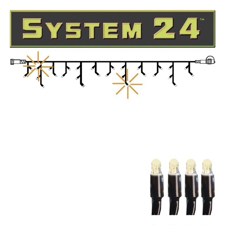 System 24 LED Lichtervorhang Eisregen mit Glitzereffekt - 3x0,4m - 49WW LED - koppelbar - ohne Trafo