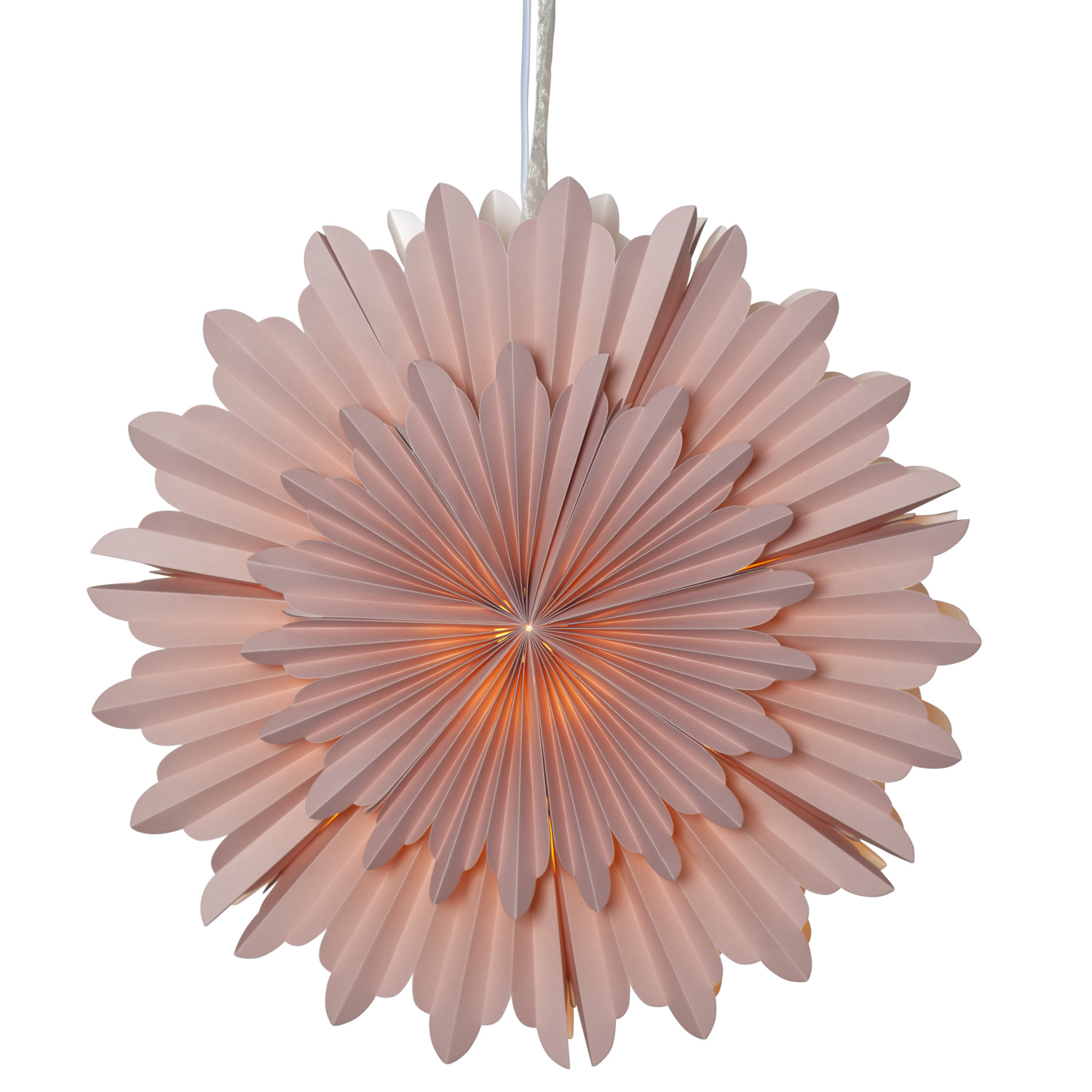 Papierstern Crystal - hängend - D: 50cm - mit Band - Papier mit Dekor - pink