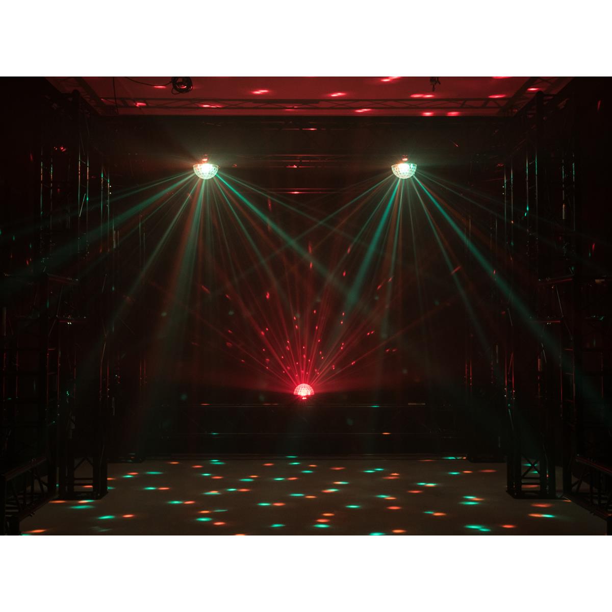LED Kugel-Strahleneffekt "BC-6" - 360° Raumeffekt ähnlich Spiegelkugel - 5farbig - langsam & schnell