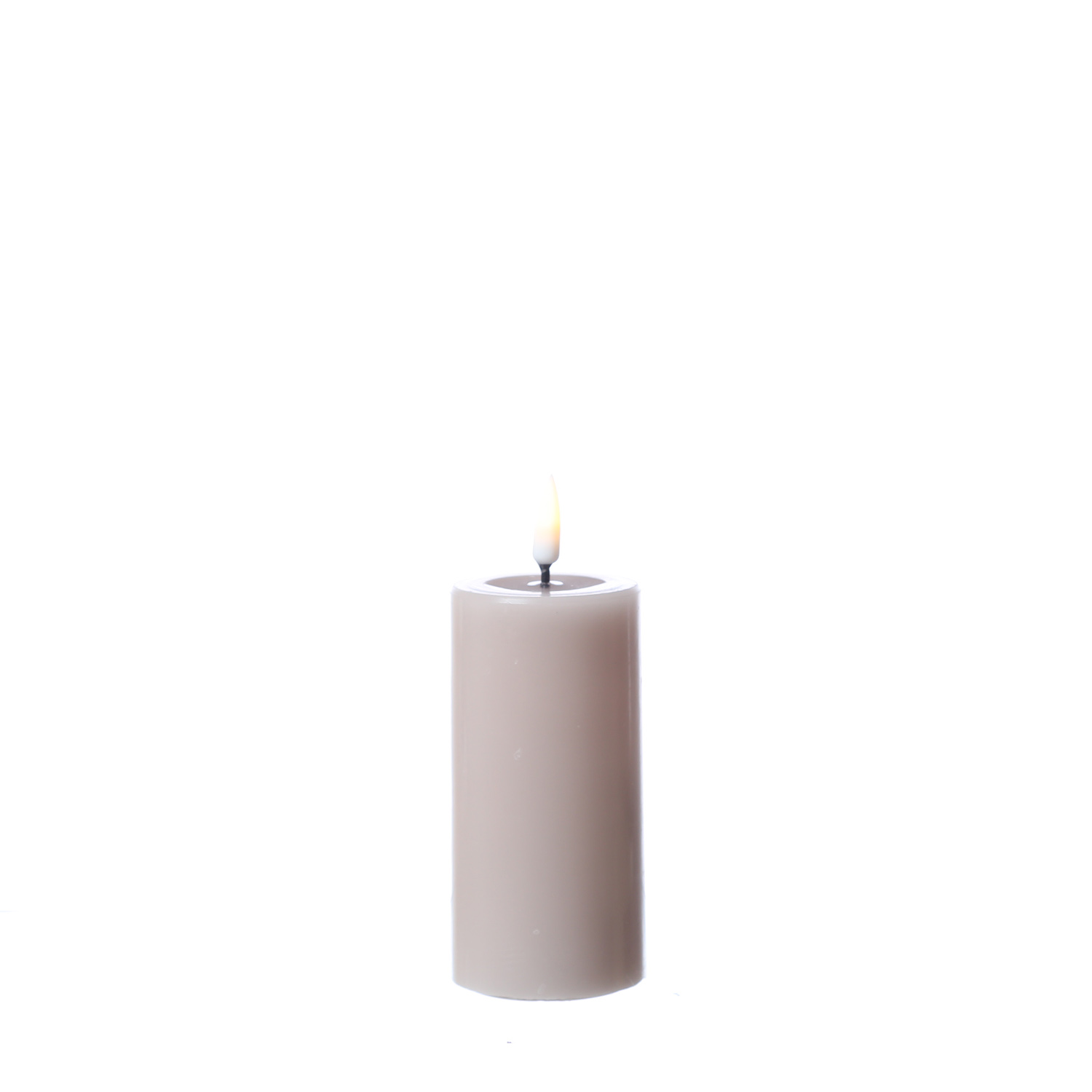 LED Stumpenkerze MIA - Echtwachs - realistische 3D Flamme - H: 10cm - D: 5cm - altrosa LED Stumpenkerze MIA - Echtwachs - realistische 3D Flamme - H: 10cm - D: 5cm - altrosa
