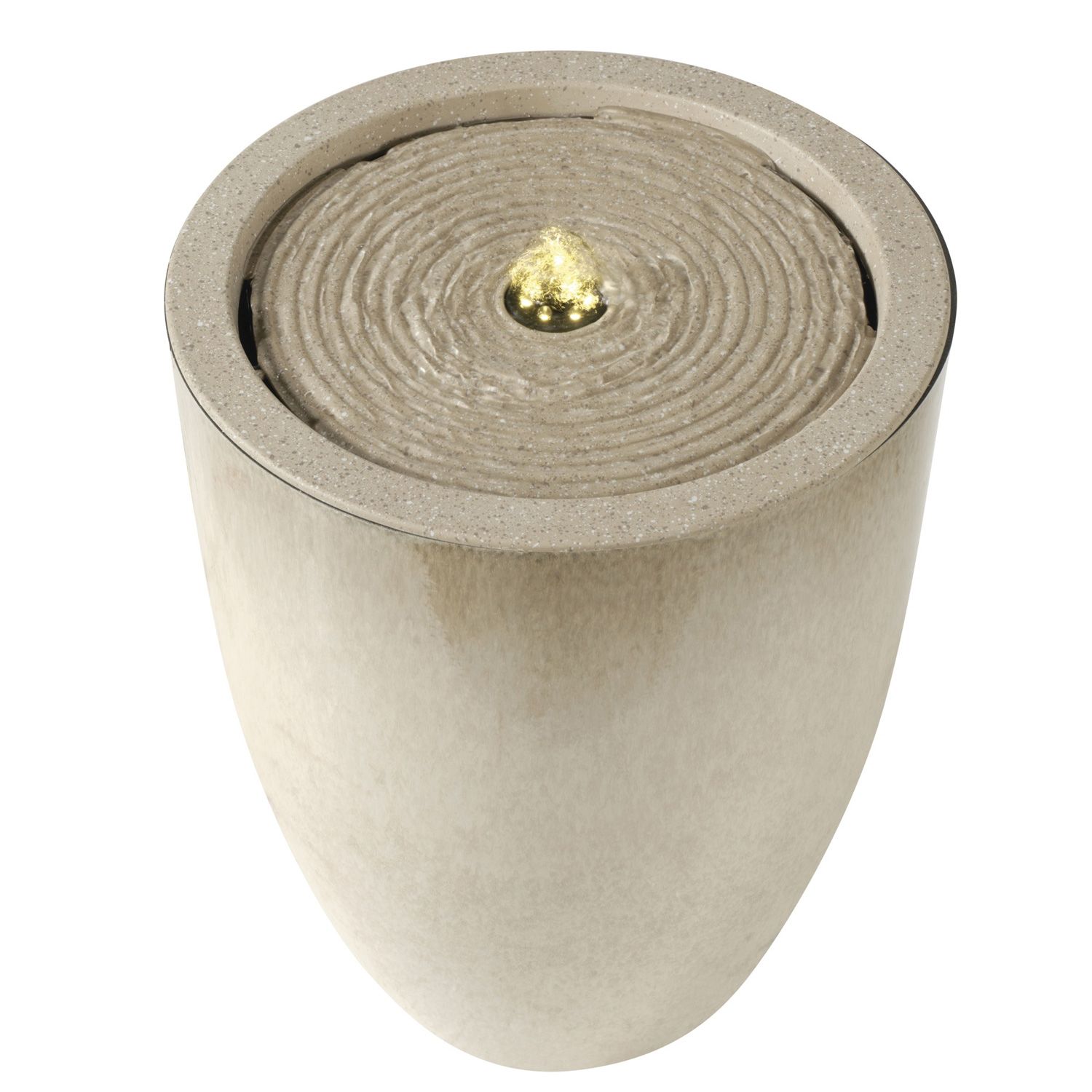 LED Gartenbrunnen - Springbrunnen in Keramikoptik - H: 35cm - mit ...
