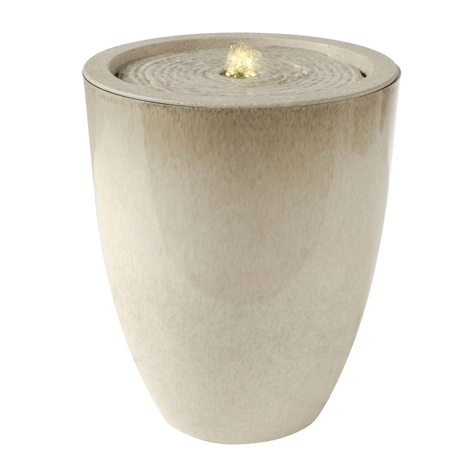 LED Gartenbrunnen - Springbrunnen in Keramikoptik - H: 35cm - mit ...